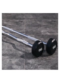 PU Fixed Barbell Weight Set | Unisex Professional Straight Rod | Home / Exercise Equipment | A set of weights and a chrome handle of 15 kg - pzsku/Z8723E027618223C6275FZ/45/_/1674466348/fa1cf3ca-e603-4544-ab61-f77ada92dfcc