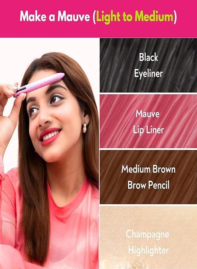 Scheibe 4-in-1 Multifunction Makeup Pen, Pink, Waterproof and Sweat-proof, Travel-friendly Design with Twist-action Mechanism, Precision Tip for Professional Application - Image 5