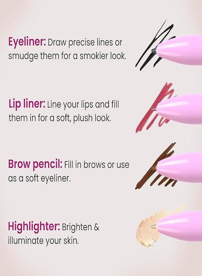 Scheibe 4-in-1 Multifunction Makeup Pen, Pink, Waterproof and Sweat-proof, Travel-friendly Design with Twist-action Mechanism, Precision Tip for Professional Application - Image 4