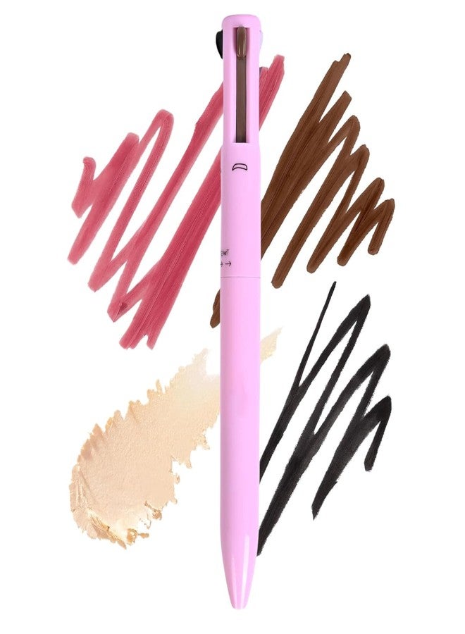 Scheibe 4-in-1 Multifunction Makeup Pen, Pink, Waterproof and Sweat-proof, Travel-friendly Design with Twist-action Mechanism, Precision Tip for Professional Application - Image 1