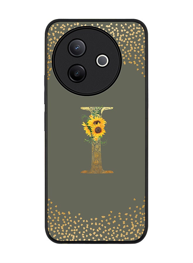 Stylizedd For Vivo Y39 5G / vivo Y300i 5G Case,Slim fit Camera Protection, Shockproof Thin Phone cover  - Custom Floral Monogram - I  (Olive Green ) - Image 1