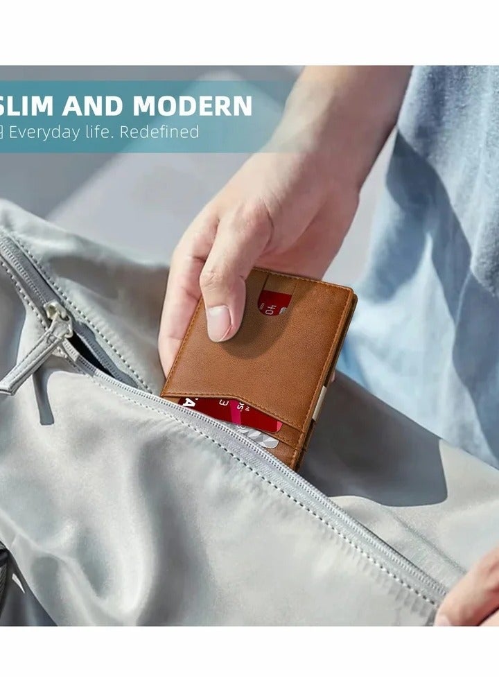 Wallet for Men Slim Larger Capacity with 12 Slots RFID Blocking Men's Wallet Minimalist Front Pocket Bifold Leather with ID Window Gift BoX - Image 4