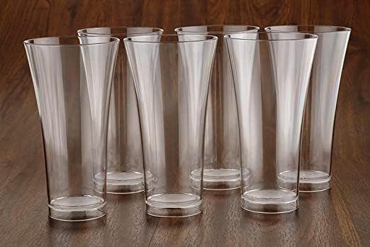 AWICKTIK 12 Pcs Plastic Unbreakable StylishTransparent Water GlassJuice Glass Plastic Glass Pack of 12 300 ml - Image 4