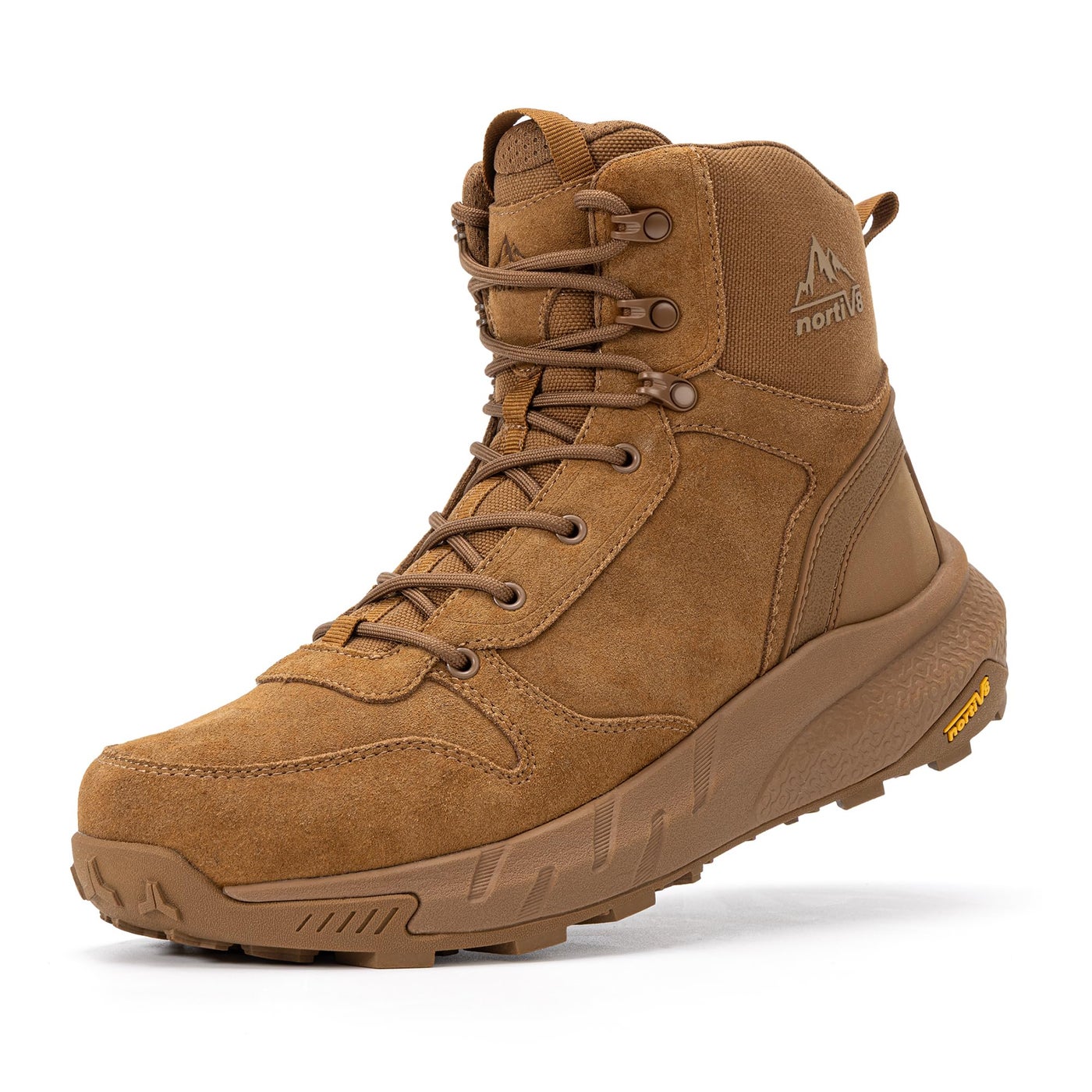NORTIV 8 Men's Military Tactical Boot Lightweight Comfortable Boots for Work All Day Side Zipper Motorcycle Combat Hiking Boots Metrostrike(8-9 Inches),Size 11,Coyote Suede