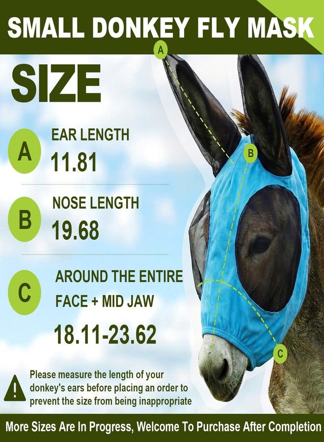 Yeyeplum Small Donkey Fly Mask with Ears Protection, Stretchy Mule Mask with Big Mesh Eye Covers, Soft on Skin, Comfortable Breathable Protection from Insects and Bugs - Image 2