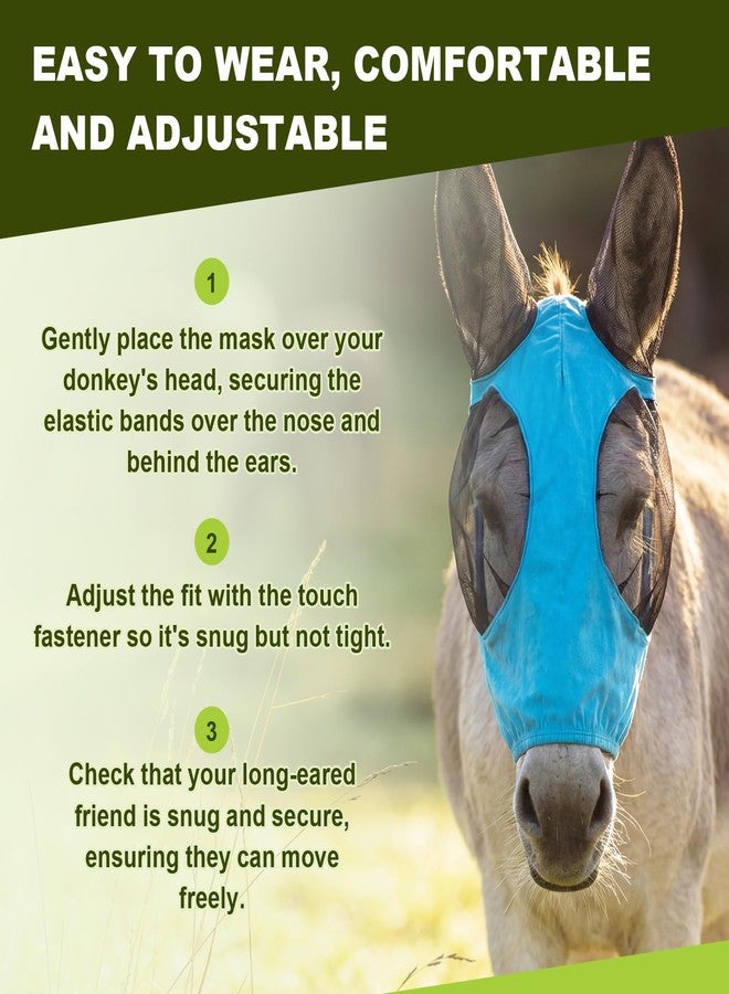 Yeyeplum Small Donkey Fly Mask with Ears Protection, Stretchy Mule Mask with Big Mesh Eye Covers, Soft on Skin, Comfortable Breathable Protection from Insects and Bugs - Image 4