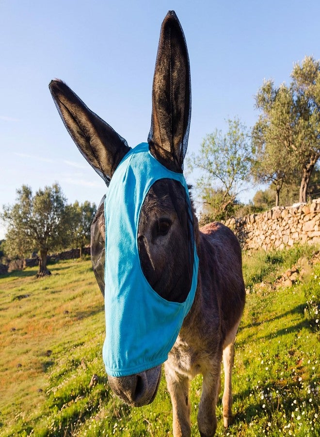 Yeyeplum Small Donkey Fly Mask with Ears Protection, Stretchy Mule Mask with Big Mesh Eye Covers, Soft on Skin, Comfortable Breathable Protection from Insects and Bugs - Image 1