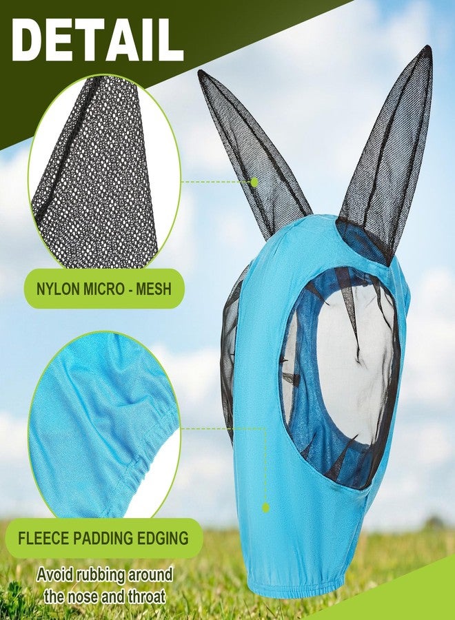 Yeyeplum Small Donkey Fly Mask with Ears Protection, Stretchy Mule Mask with Big Mesh Eye Covers, Soft on Skin, Comfortable Breathable Protection from Insects and Bugs - Image 3
