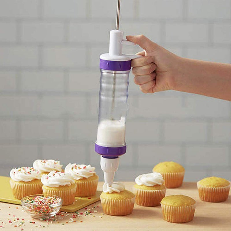 Dualshine Dessert Decorating Syringe Set  Icing Dispenser Cupcake Filling Injector  7 Icing Nozzles  3 Cream Scrapers Frosting Making Dessert Cream Piping Syringe Nozzles Kits For Cake Cookies Decoration - Image 2
