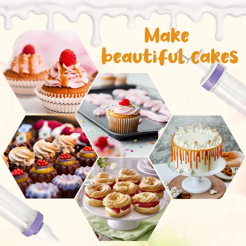 Dualshine Dessert Decorating Syringe Set  Icing Dispenser Cupcake Filling Injector  7 Icing Nozzles  3 Cream Scrapers Frosting Making Dessert Cream Piping Syringe Nozzles Kits For Cake Cookies Decoration - Image 4