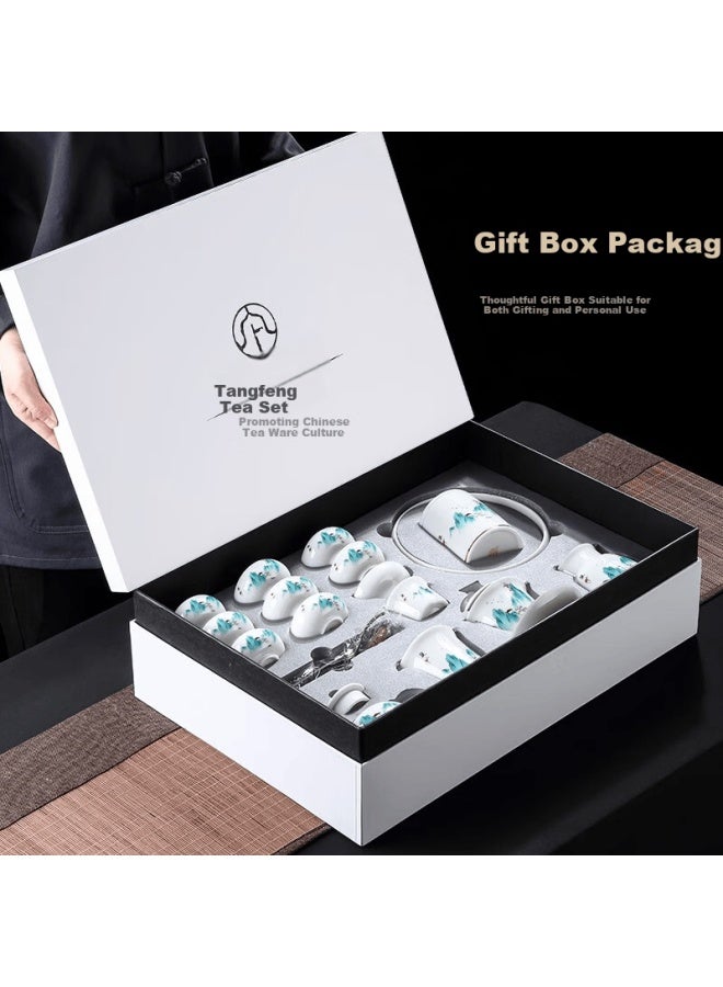 Tangfeng Mutton Fat Jade White Porcelain Kung Fu Tea Set Premium Complete Tea Set Housewarming Gift - Image 3
