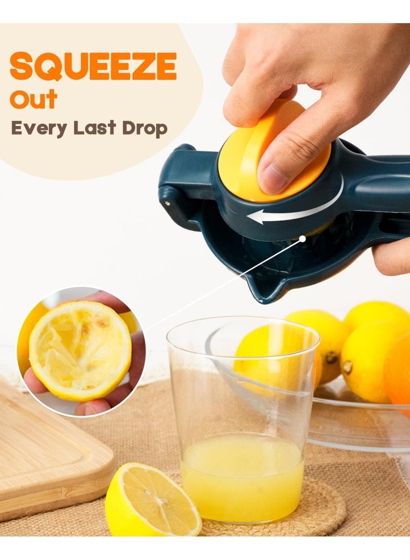 Manual Lemon and Lime Squeezer - Heavy-Duty Manual Citrus Squeezer for Fresh Juice, Convenient and Easy-to-Use Kitchen Tool, Blue - Image 2