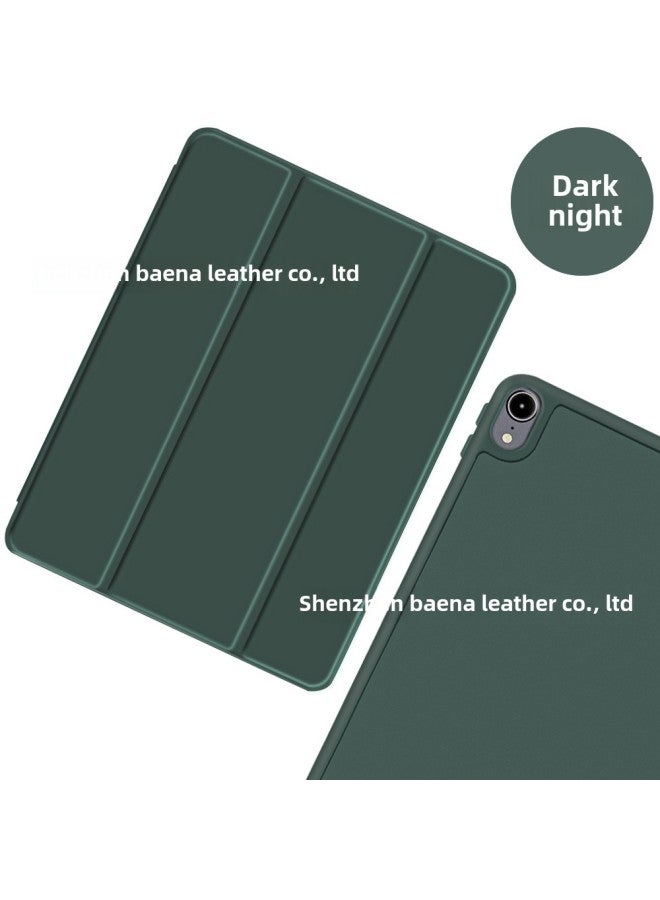 Suitable For Ipad Protective Case With Pen Slot Mini6 Leather Case 10.9air4 Case 10.2pro11 Inch 9.7 Inch 12.9-Color:Dark Night Green-Applicable Model:iPad Pro 12.9 - Image 1