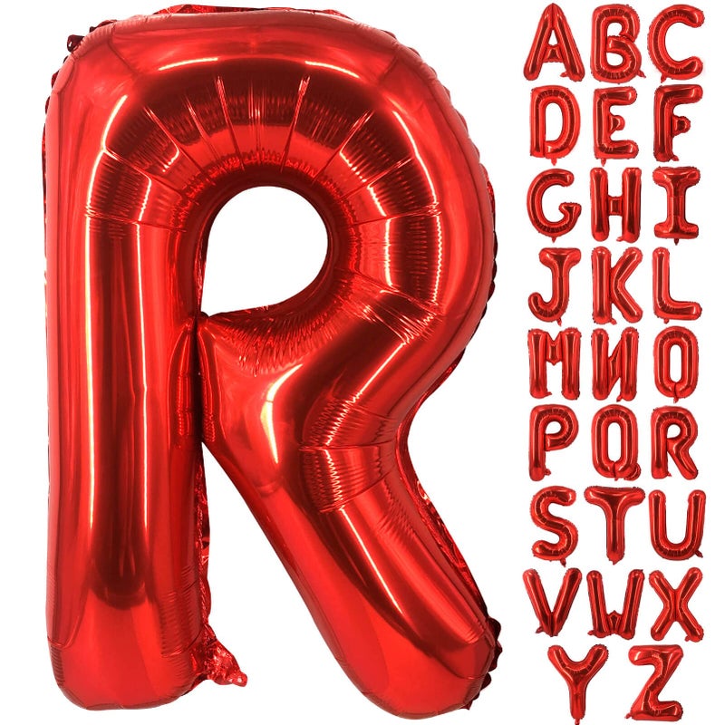Lovoir 40 Inch Large Red Letter R Balloons Big Size Jumbo Mylar Foil Helium Balloon for Birthday Party Celebration Decorations Alphabet Red R - Image 3