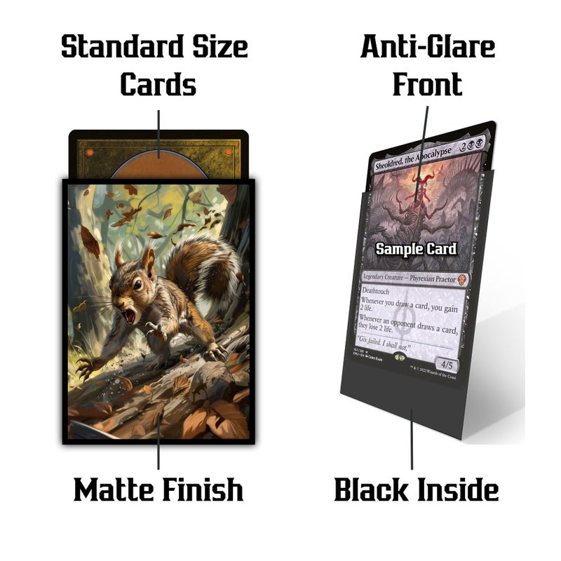 Realm Guard - 100ct Matte TCG/MTG Card Art Sleeves (Squirrel) - Image 2