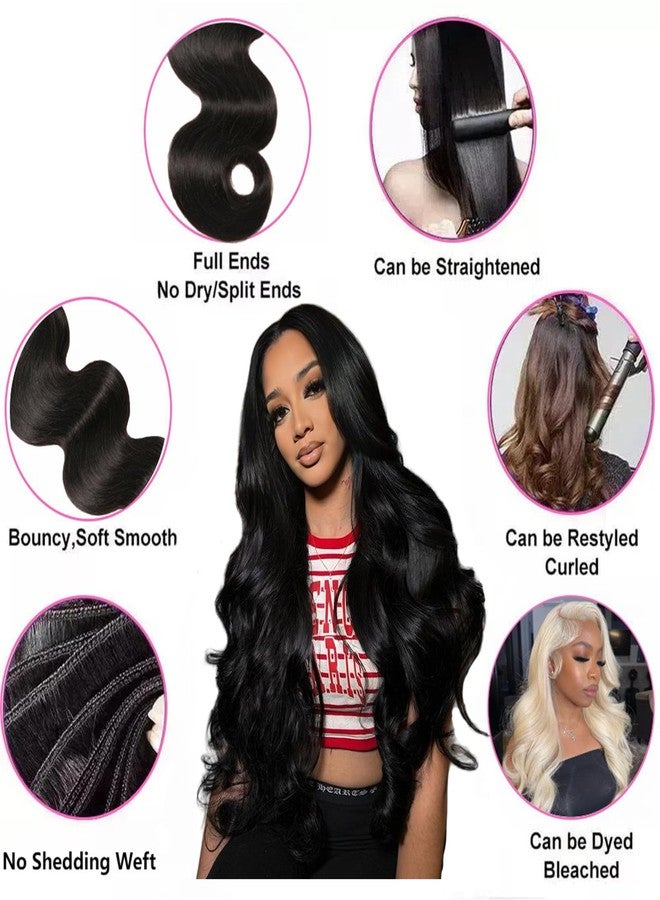 Jolanly Body Wave Bundles Human Hair 12A Human Hair Bundles 18 20 22 IN 100% Unprocessed Brazilian Virgin Hair 3 Bundles Double Weft Hair Extensions Real Human Hair Natural Black For Woman 18 20 22 IN - Image 4