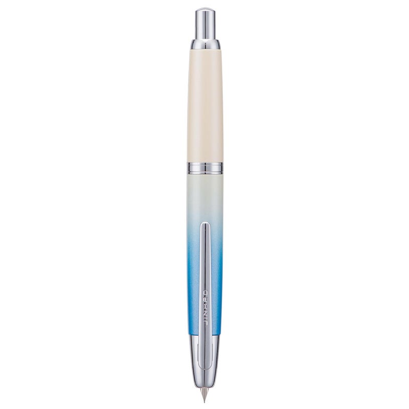 Wikult Jinhao 10 Press Fountain Pen with Box, Gradient Blue Retractable Fine Nib with Ink Converter Limited Edition Set (Silver Clip) - Image 2