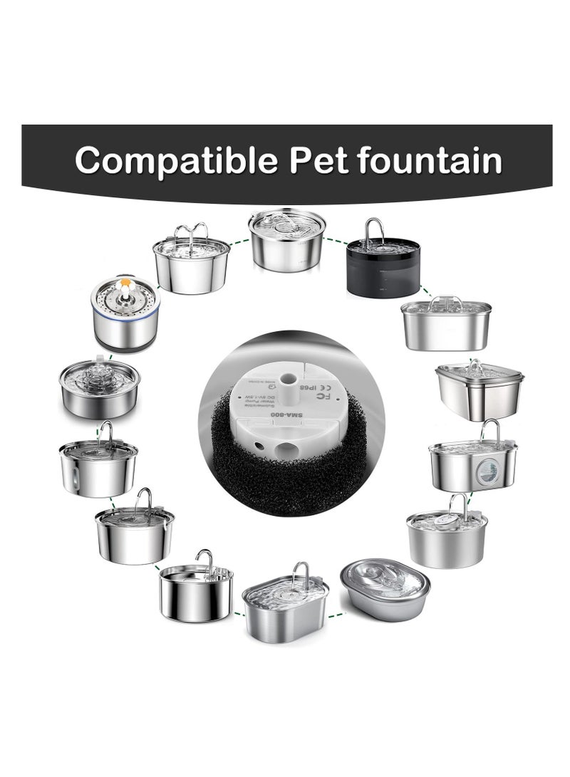 Cat Water Fountain Pump, Cat Fountain Pump Replacement Pump SMA-800 Submersible Motor, Bottom pumping Pet Water Fountain Pump for Stainless Steel Cat Water Dispenser - Image 2