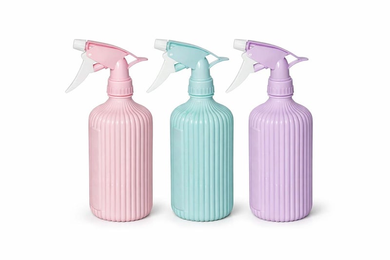 Large Capacity 1L Spray Bottles – Set of 3 Adjustable Nozzle Plastic Sprayers for Garden, Flowers, Hair, Cleaning & Car Care (Shape 2)