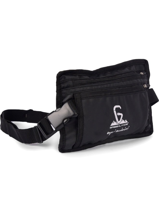 جرينلاندز حزام سفر نحيف للغاية مضاد للـ RFID (أسود) – حقيبة خصر خفيفة للهوية، البطاقات والنقود - Image 2