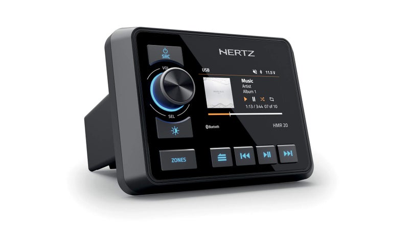 Hertz HMR-20 Marine Digital Media Receiver 2-Zone Receiver 3" Color Display AM/FM/USB/Bluetooth, 50 W x 4 - Image 1