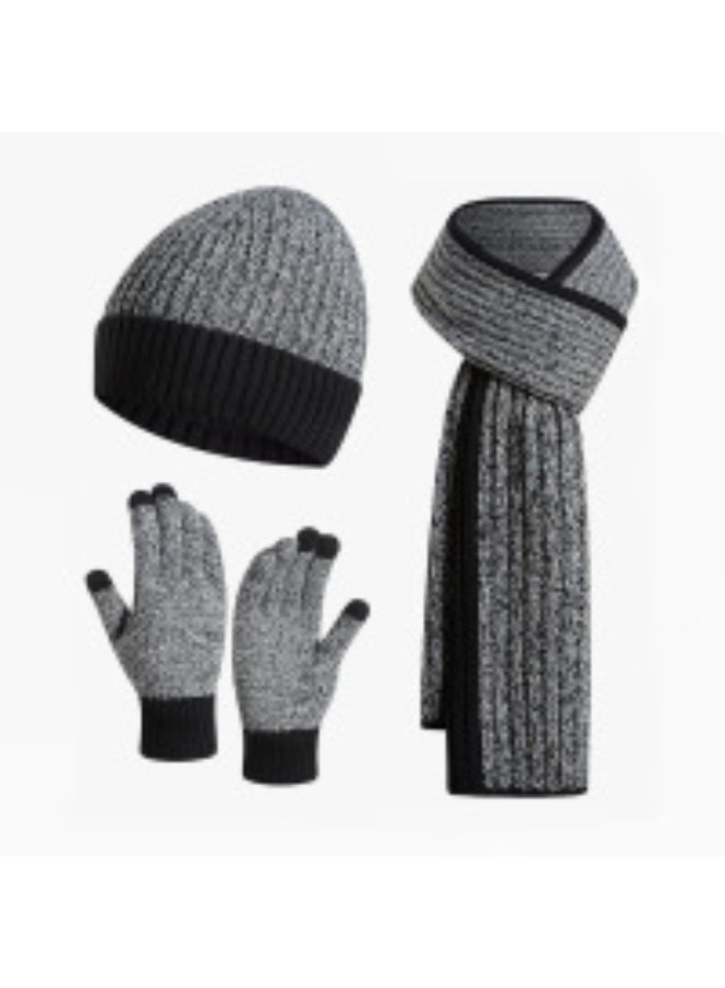 Bukela Winter Beanie Hat Scarf Gloves Set for Men and Women, 3 PCS Warm Beanie Long Scarf Fleece Lined Touchscreen Gloves for Cold Weather - Image 1
