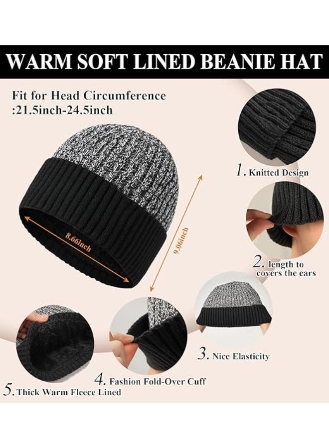 Bukela Winter Beanie Hat Scarf Gloves Set for Men and Women, 3 PCS Warm Beanie Long Scarf Fleece Lined Touchscreen Gloves for Cold Weather - Image 2