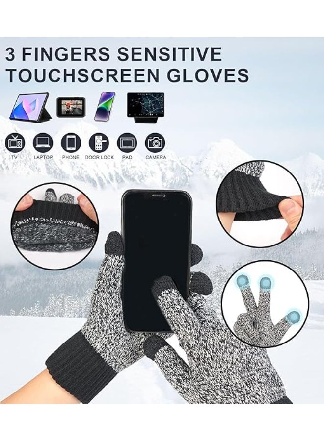 Bukela Winter Beanie Hat Scarf Gloves Set for Men and Women, 3 PCS Warm Beanie Long Scarf Fleece Lined Touchscreen Gloves for Cold Weather - Image 4