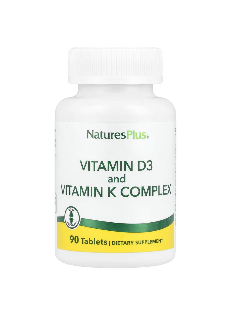 NaturesPlus Vitamin D3 and Vitamin K Complex, 90 Tablets