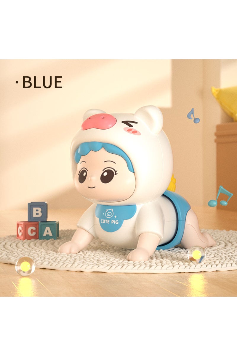 Blue Baby Crawling Guide Toys Training Party Up Crawling Baby Electric Learning To Climb Music  Earl