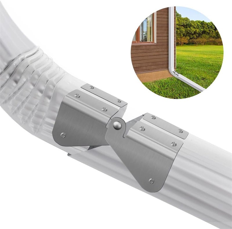 Luckam 2 Pcs Gutter Extension Hinge, Downspout Extension Flip-Up Hinge, Easy DIY Installation for Any Size Rectangle or Square Downspout - Image 5