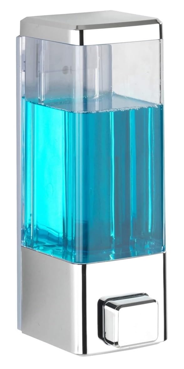 SNITCH ABS Wall Mounted Liquid Soap Dispenser Shampoo Sanitizer Gel Dispenser for Bathroom 350ml Silver - Image 1