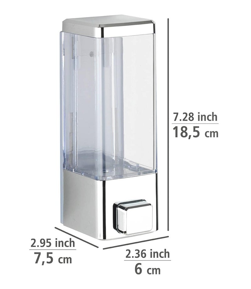 SNITCH ABS Wall Mounted Liquid Soap Dispenser Shampoo Sanitizer Gel Dispenser for Bathroom 350ml Silver - Image 2
