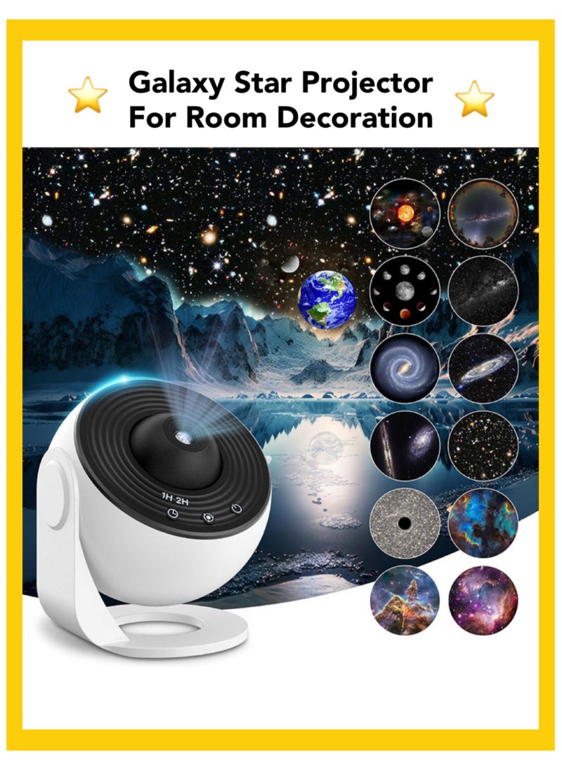 Oasis Casa - 12-in-1 Planetarium Projector, Star Projector Galaxy Night Light for Kids Bedroom, Universe Galaxy Projector Ceiling - 12 Film Discs, 4K Night Sky, Noise Free Rotation, Home Decor, Bedside Lamp, Gift - Image 1