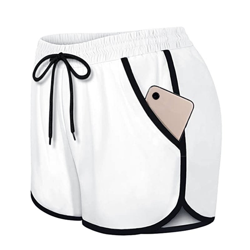 Womens Casual Shorts Pocket For Sports Fitness Running Yoga Tennis Available In Stock Waistband Grey  - Image 5