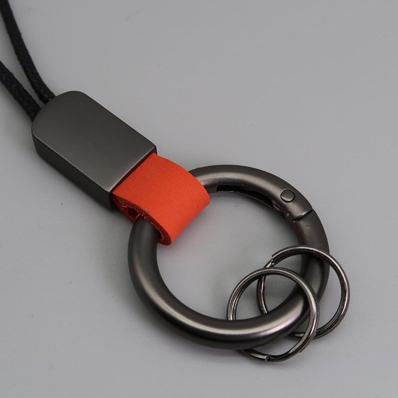 Simulated Leather Keychain With And Adjustable Wrist Strap Trendy Holder For Car Keys Organization - Image 5