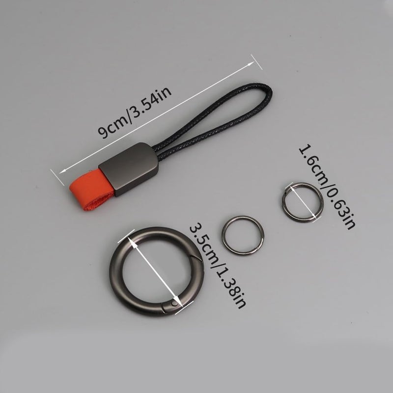 Simulated Leather Keychain With And Adjustable Wrist Strap Trendy Holder For Car Keys Organization - Image 3