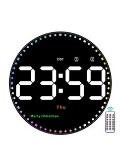 Digital Wall Clock10" Digital Clock Large Display With Remote Controladjustable Brightness Calendar Temperature 12 24 H For Living Room Office Bedroom Elderly Adults