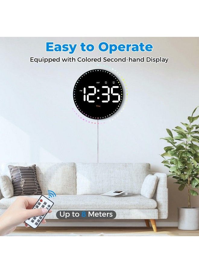 SZELAM Digital Wall Clock10" Digital Clock Large Display With Remote Controladjustable Brightness Calendar Temperature 12 24 H For Living Room Office Bedroom Elderly Adults  - Image 4