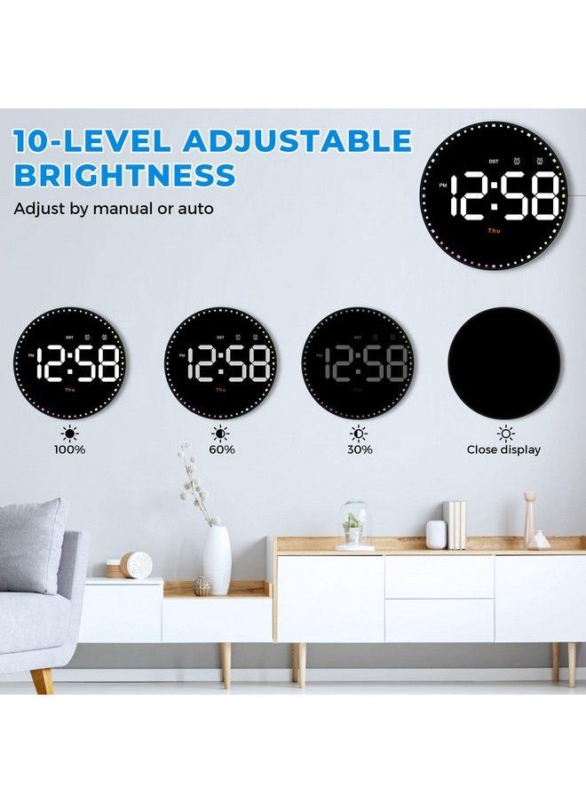 SZELAM Digital Wall Clock10" Digital Clock Large Display With Remote Controladjustable Brightness Calendar Temperature 12 24 H For Living Room Office Bedroom Elderly Adults  - Image 5