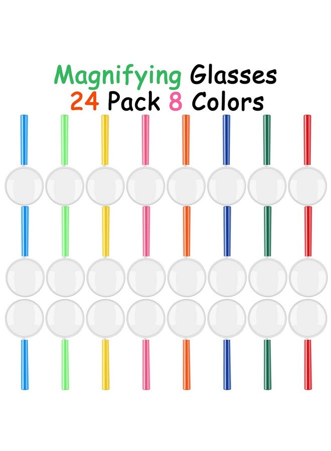 إلكوهو مجموعة من 24 عدسة مكبرة ملونة مع 8 ألوان من العدسات المكبرة البلاستيكية هدايا حفلات للشباب الذين يقرؤون - Image 3