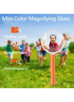 Elcoho 24 Pack Colorful Magnifying Glasses With 8 Colors Plastic Magnifying Glasses Party Favors Gifts For Young People Reading  - Image 4