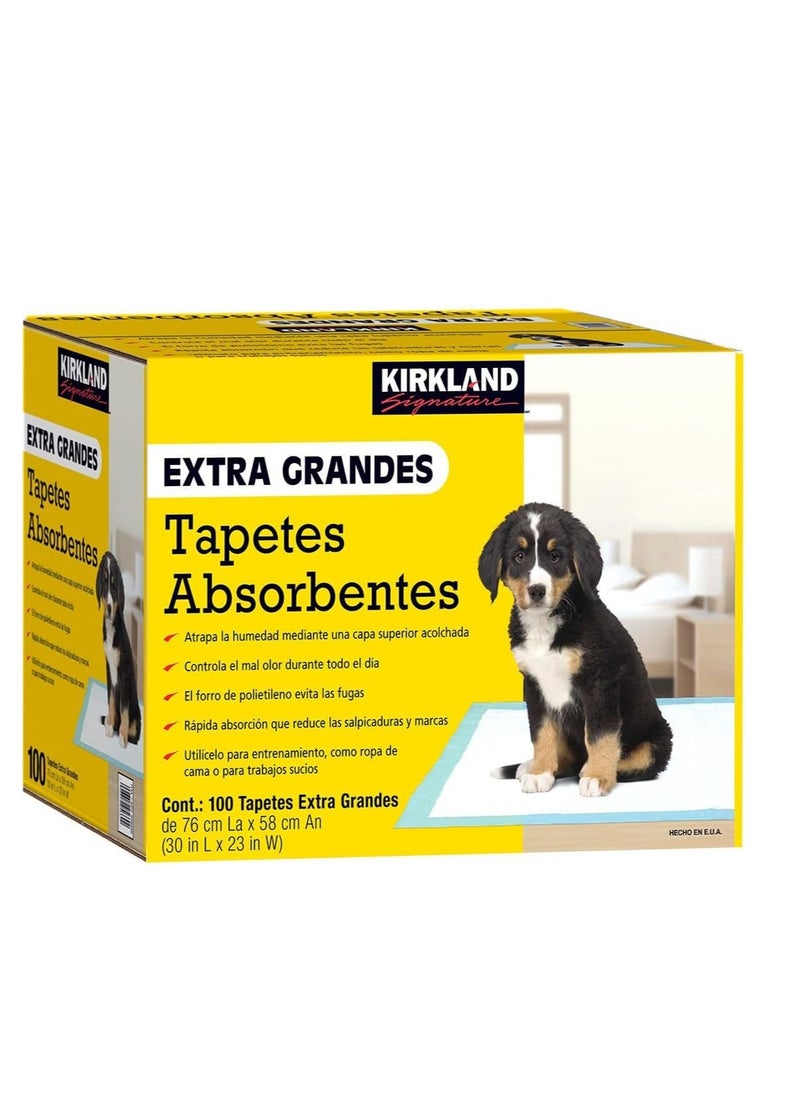 Kirkland Signature Absorbent Pads, White, KS ABSORBENT PADS, Extra Large Absorbent Pads, 100 Count | All Life Stages | For Babies | For Pets | For Adults With Incontinence  - Image 2