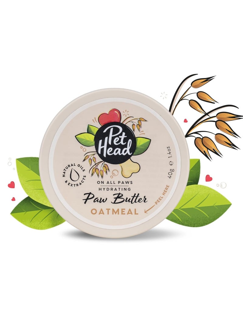 PET HEAD On All Paws Oatmeal Paw Butter Soothes and Nourishes for Soft Crack free Paws and Noses Paw Moisturiser Balm Professional Grooming Vegan Lick Safe Gentle Formula for Puppies 40g  - Image 1