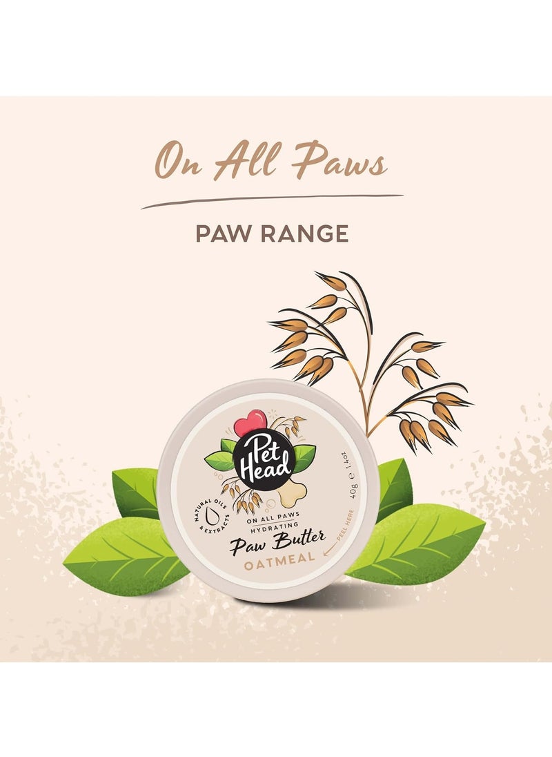 PET HEAD On All Paws Oatmeal Paw Butter Soothes and Nourishes for Soft Crack free Paws and Noses Paw Moisturiser Balm Professional Grooming Vegan Lick Safe Gentle Formula for Puppies 40g  - Image 2