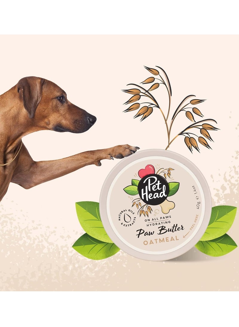 PET HEAD On All Paws Oatmeal Paw Butter Soothes and Nourishes for Soft Crack free Paws and Noses Paw Moisturiser Balm Professional Grooming Vegan Lick Safe Gentle Formula for Puppies 40g  - Image 4