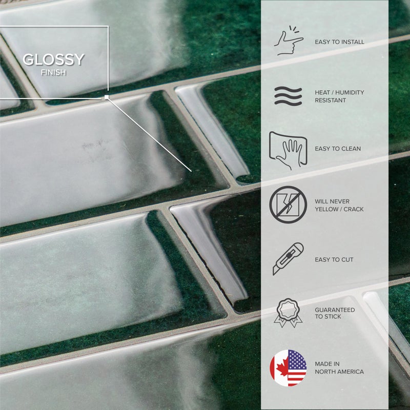 SMART TILES Peel and Stick Backsplash - 5 Sheets of 11.56" x 8.38" - 3D Adhesive Peel and Stick Tile Backsplash for Kitchen, Bathroom, Wall Tile - Image 5