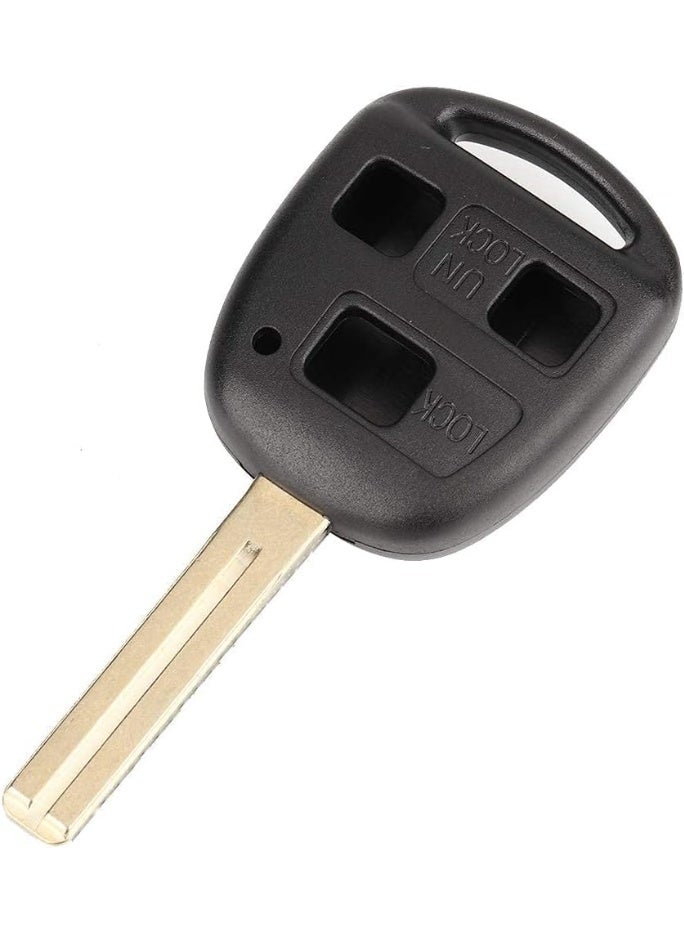 Arooma 3 Buttons Replacement Remote Fob Shell Case with Uncut Key for Lexus 1998-2008 ES300, ES330, GS400, GS430, GX470, IS250, IS300, IS350, LS400, LS430, LX470, RX300, RX330, SC430 (4cm Short Blade) - Image 1