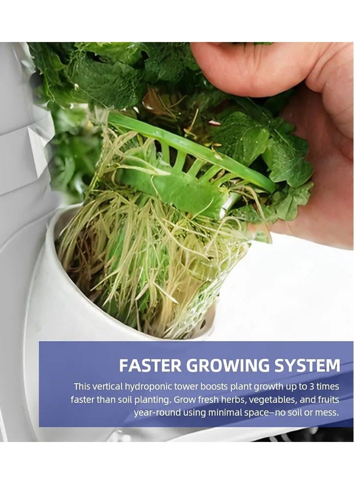 Generic EverBloom Smart Vertical Hydroponic Indoor Garden Tower with LED Grow Lights & Automatic Watering System For Faster and Healthy Growth  - Image 4