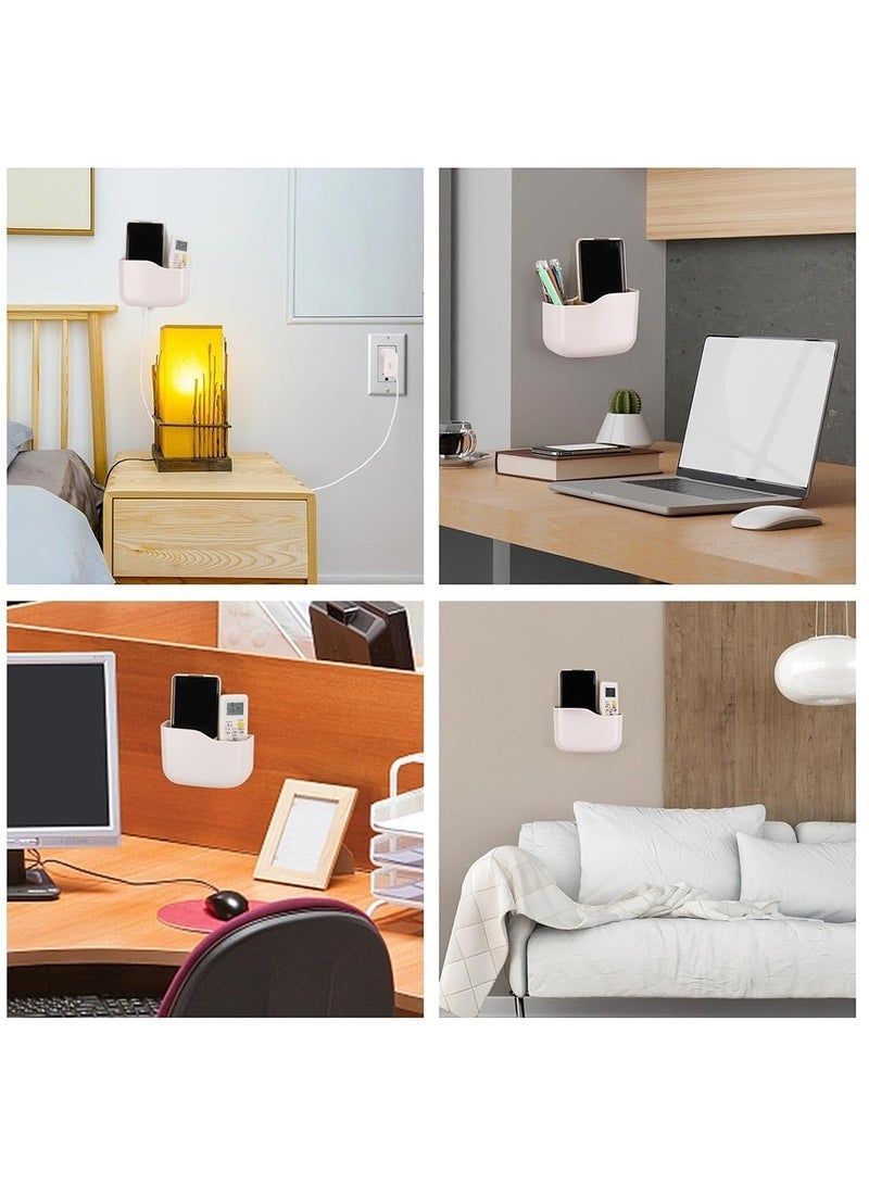 Wall Mount Remote Control Holder, Phone Charging Storage Box with Slot, TV Remote Organizer Storage Rack for Office, Home, Bedroom - Image 4